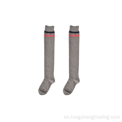 Calcetines de dama de algodón antibacterial de rodilla con rayas